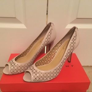 Ivanka Trump leather peep toe pumps